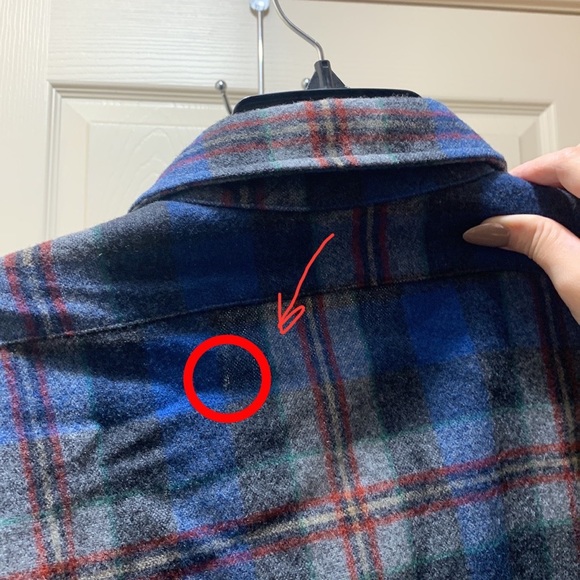 Vintage Pendleton Virgin Wool Blue Button Up Flannel Shirt Mens Made in USA - Picture 7 of 10